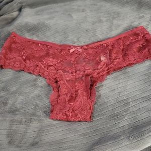 Victoria's Secret Lace Rust Color Panty NWT L